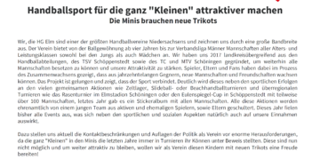 Handballsport für die ganz „Kleinen“ attraktiver machen – Die Minis brauchen neue Trikots